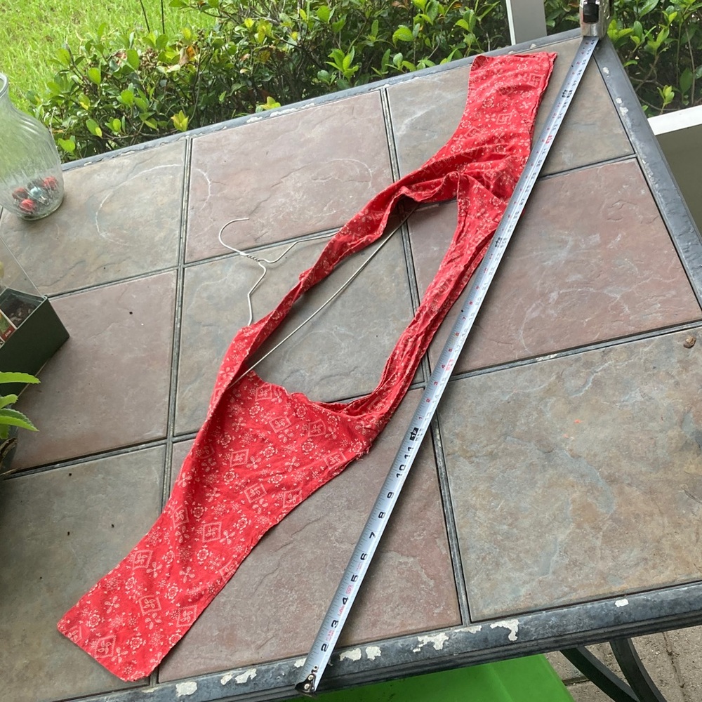 Y2K Vintage. Red Bandana Print Halter Top - Picture 7 of 7